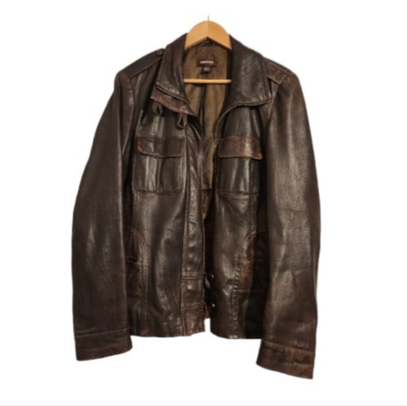 Men's Danier Brown Leather Jacket - Picture 1 of 5